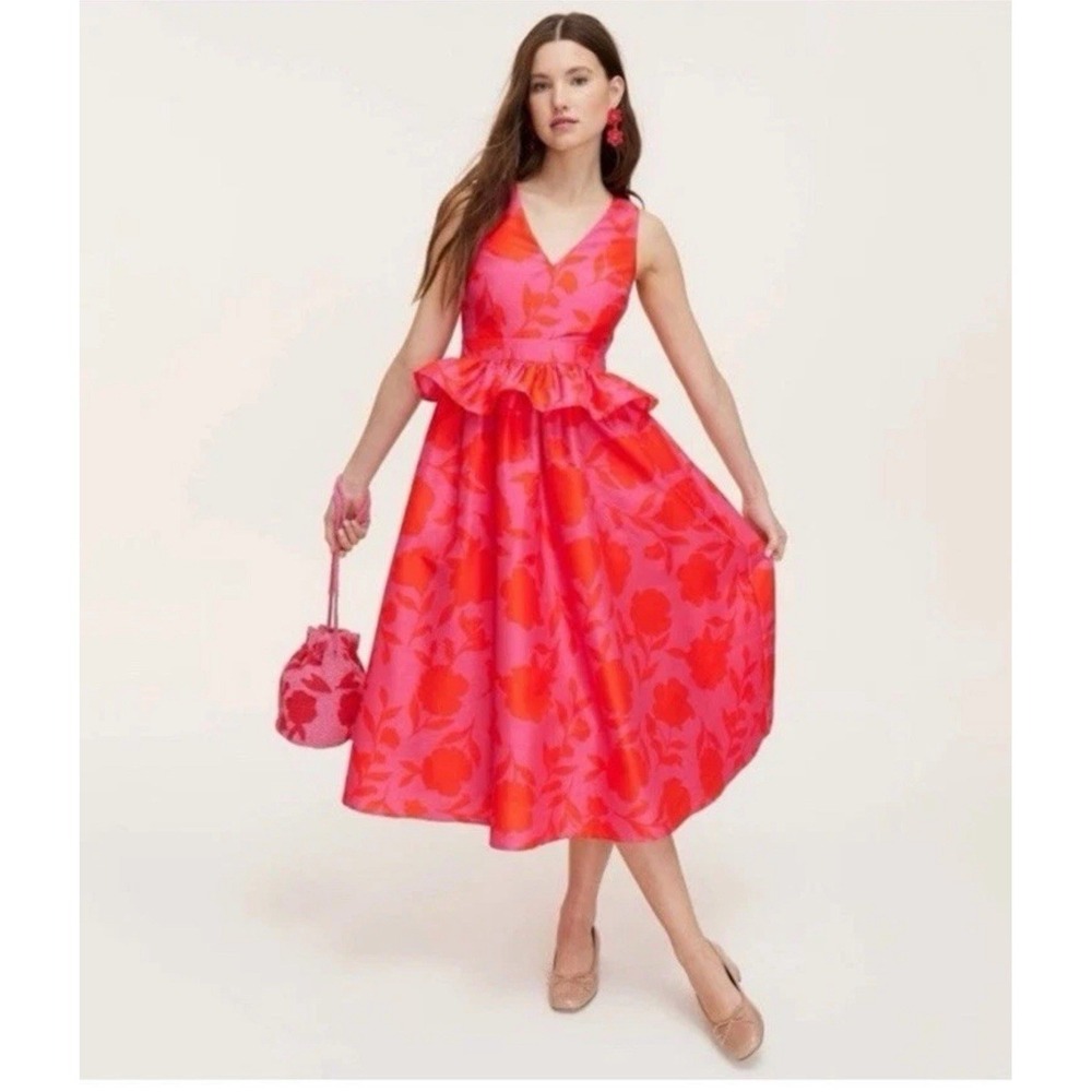 Classic Rose Peplum Midi Dress from Kate Spade New Yorkx Target Size 14- NWT
